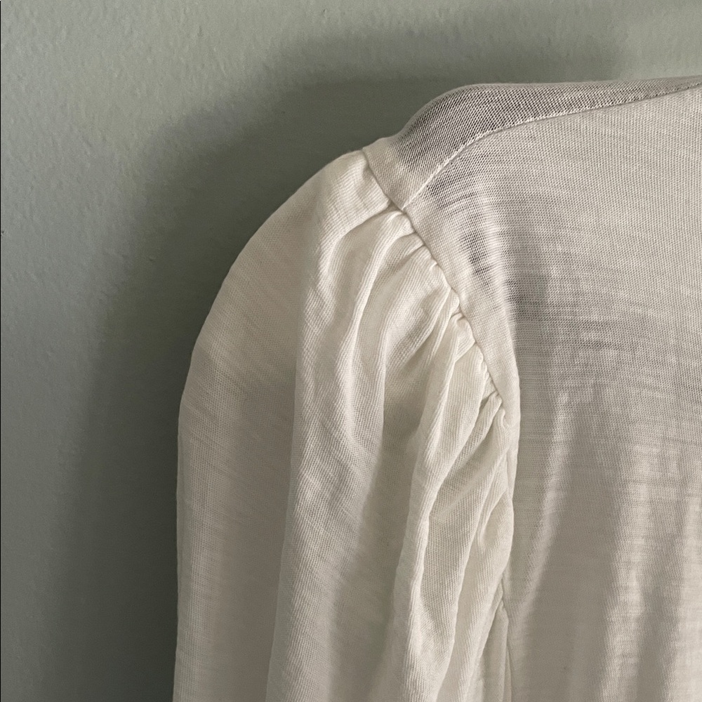 Nation LTD White Long-Sleeve Top with Smocked Cuffs - Picture 6 of 7